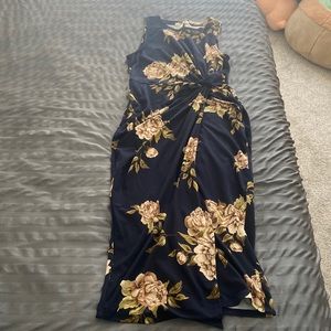 Nine Britton SMALL Navy Blue Floral Wrap Dress